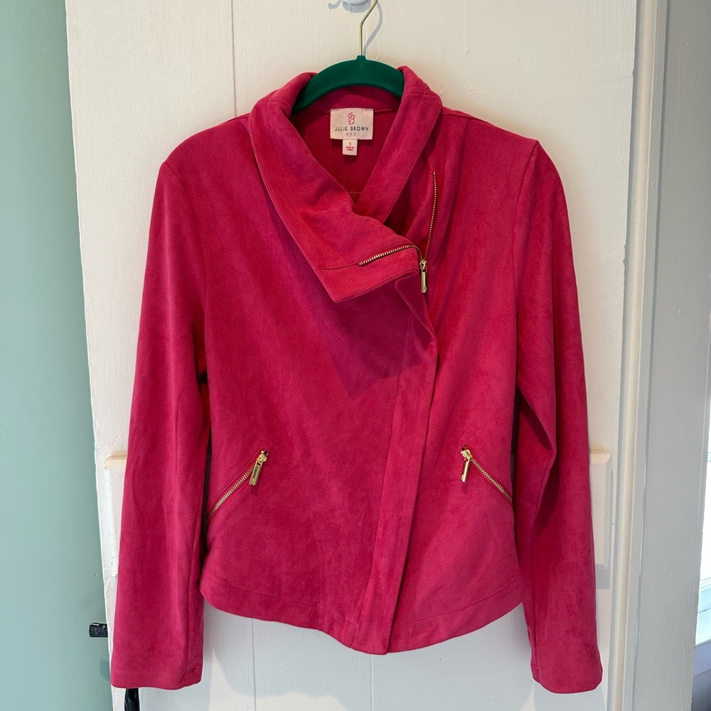 Julie Brown NYC hot pink suede jacket sz small